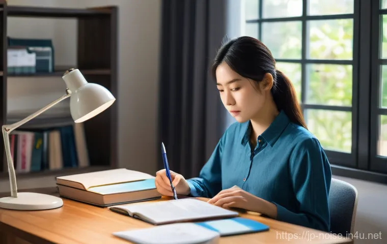 소음진동기사 기출문제 다운로드 방법 - **Prompt for "Focused Self-Study Session":**
    A young Japanese woman in her late 20s to early 30s...