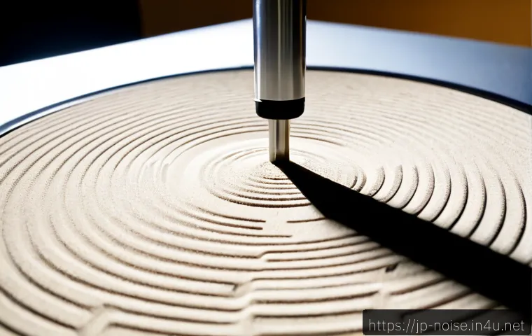 소음진동 관련 주요 이론 - Photorealistic engineering laboratory scene, a metal tuning fork vibrating beside a precision microp...